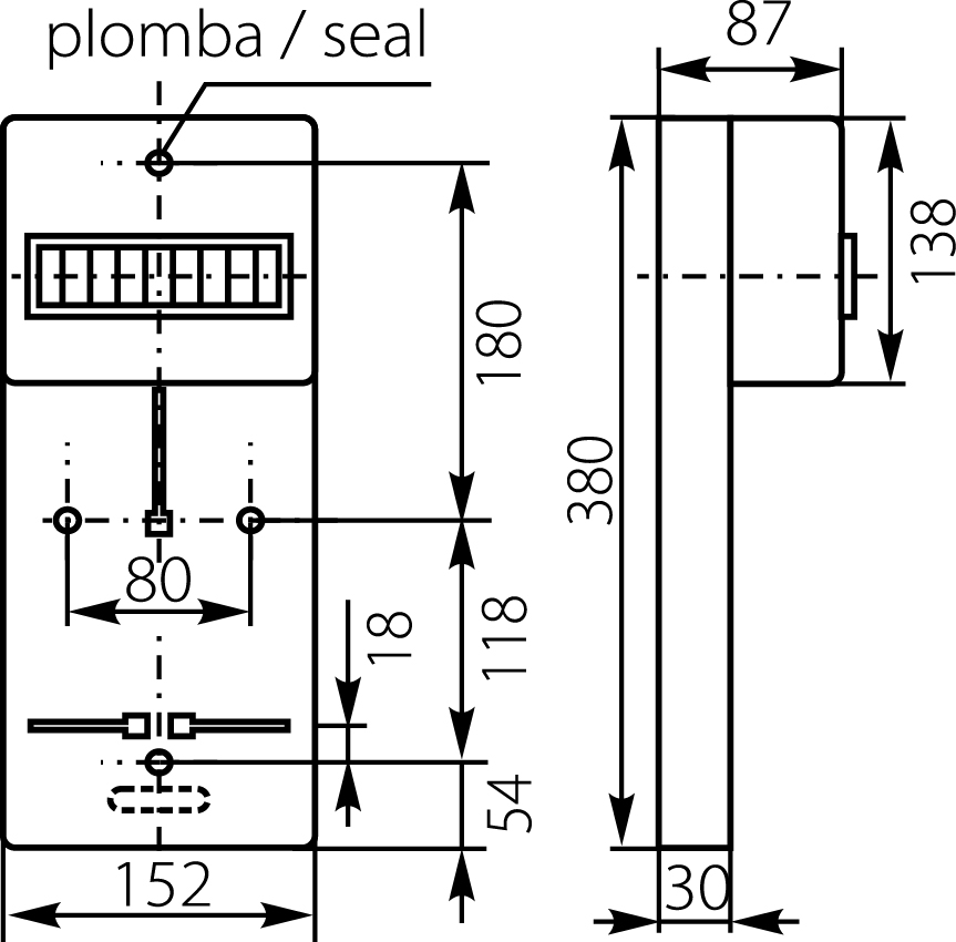 Tablica Licznikowo-Rozdzielcza TLR-1F (N+PE), z obudową na wyłączniki nadprądowe, IP20