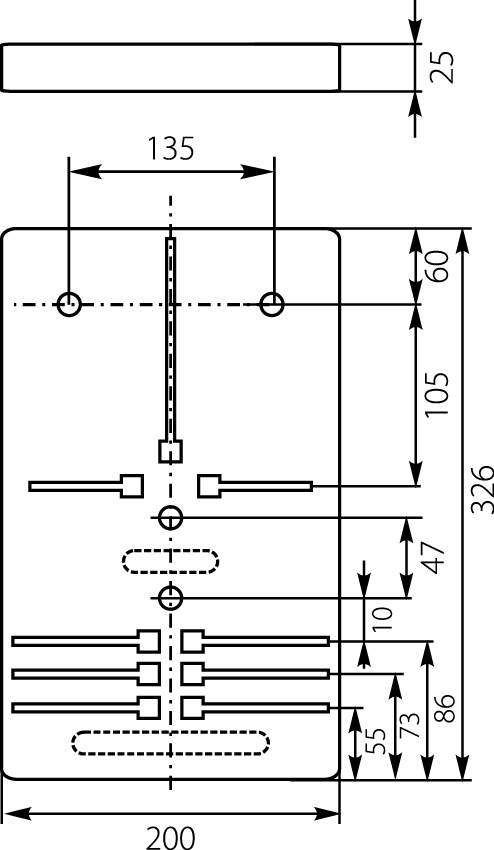 Tablica Licznikowa Uniwersalna TU-1F/3F-b/z, bez zabezpieczeń, IP20
